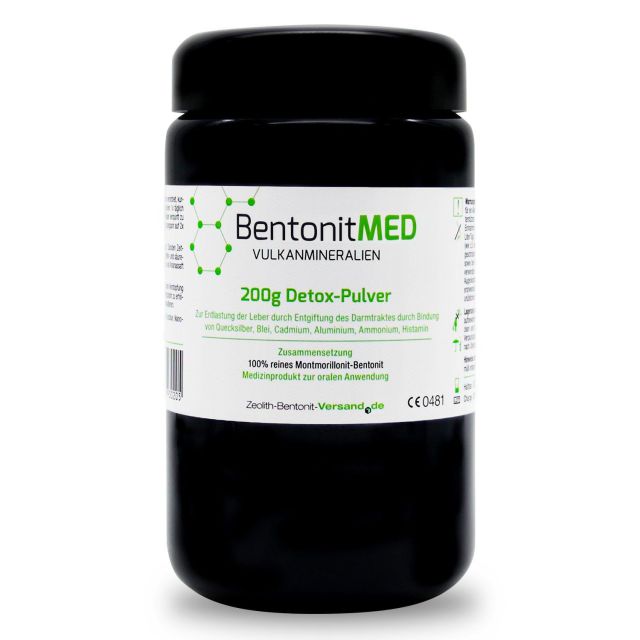 Bentonite MED Detox-Polvere 200g vetro violetto, Dispositivo medico