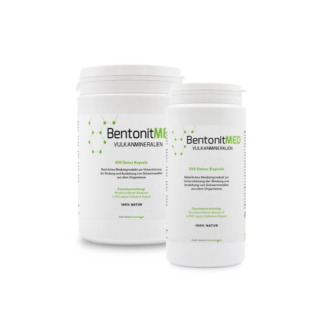 BentonitMED 200 + 600 capsule detox in Pacchetto economico, prodotti medicali con certificato CE