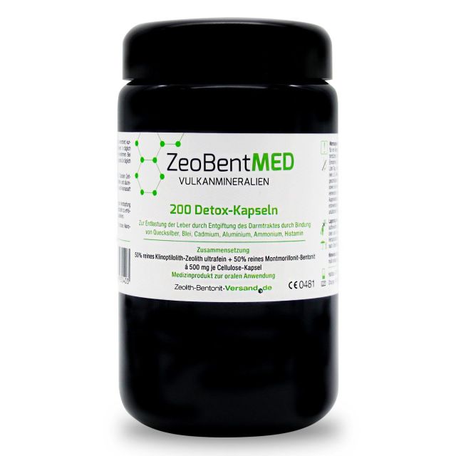 ZeoBentMED 200 Detox-Capsule vetro violetto | Produttore Shop
