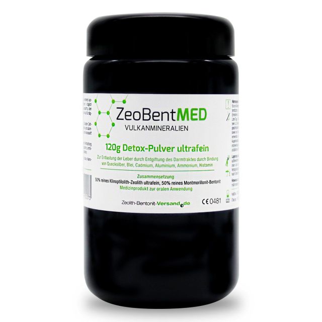 ZeoBentMED Detox-Polvere ultrafina 120g vetro violetto, Dispositivo medico