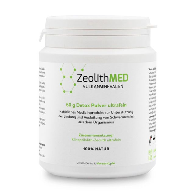 ZeolithMED polvere detox ultrafine 60g, dispositivo medico con certificato CE