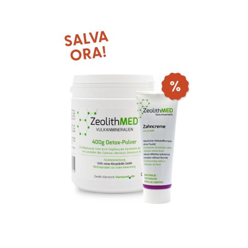 Pacchetto economico Zeolite MED Detox-Polvere 400g + Zeolite Dentifricio 75ml