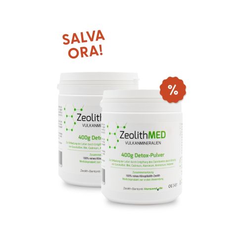 2x Zeolite MED  Detox-Polvere 400g in confezione risparmio, Dispositivo medico