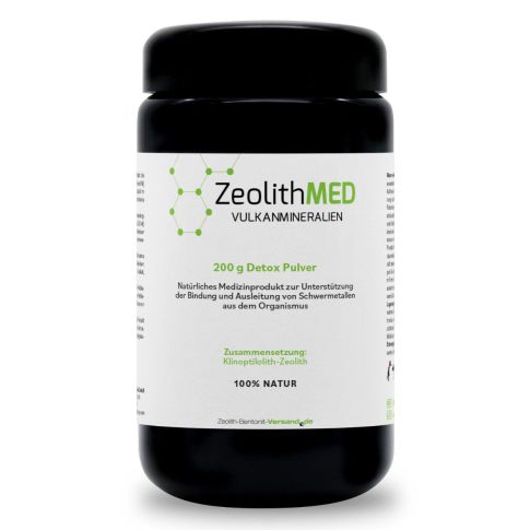 ZeolithMED polvere detox 200 g in Vetro violetto Miron, dispositivo medico con certificato CE